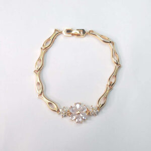 Rose Gold CZ flower bracelet