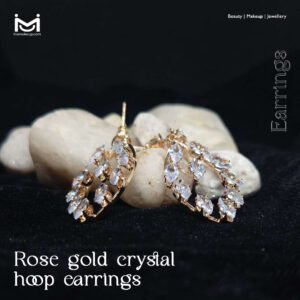 Rose gold crystal hoop earrings