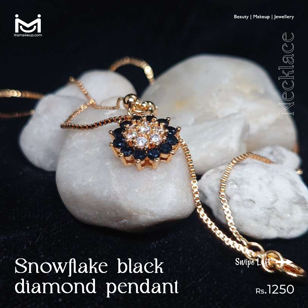 Snowflake Black Diamond Pendent