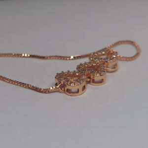 Zirconia Rose Gold-Plated Bangle Style Bracelet