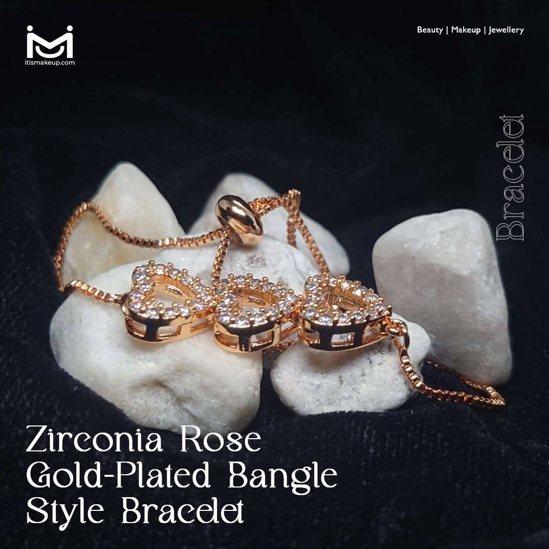 Zirconia Rose Gold-Plated Bangle Style Bracelet Sale In Pakistan