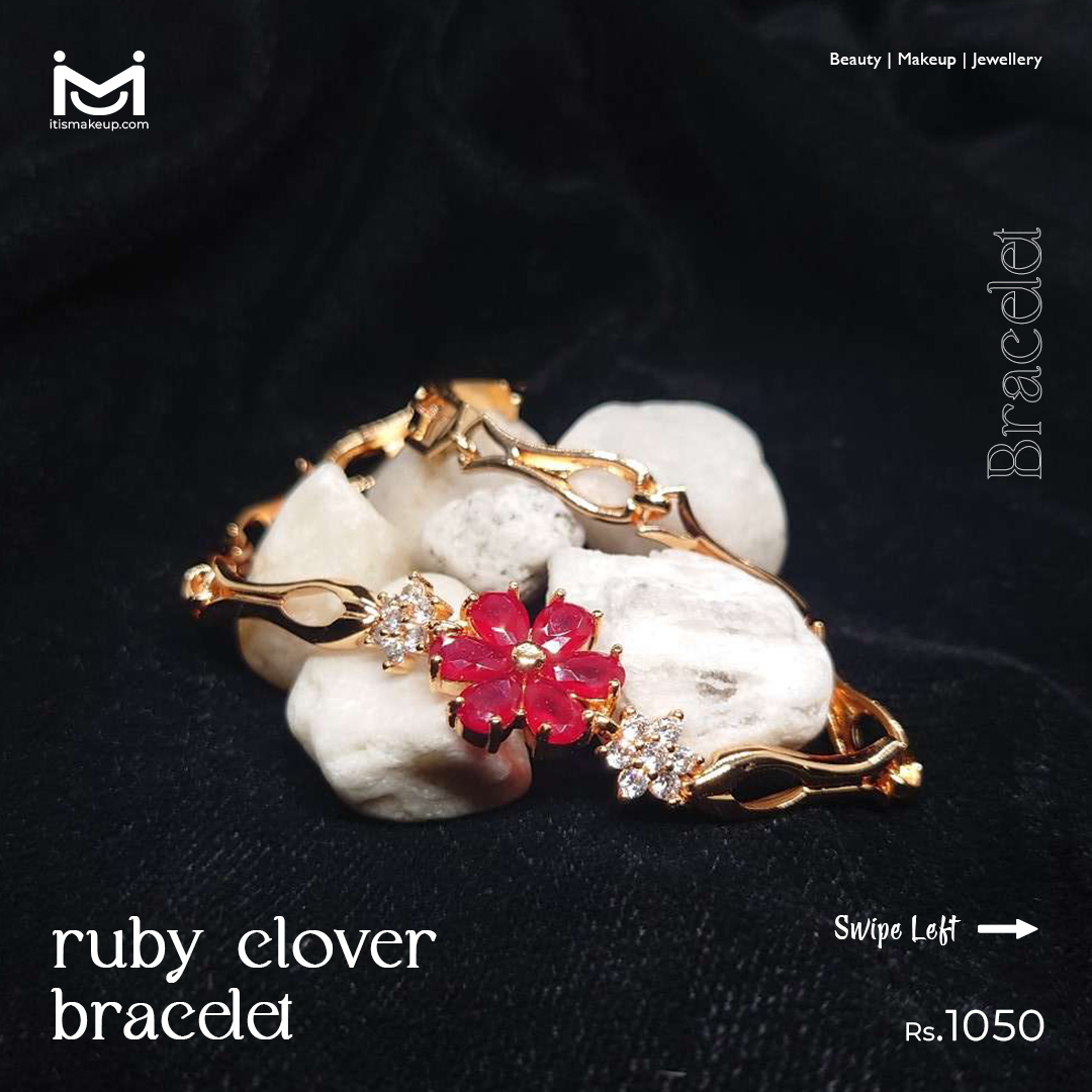 Ruby Clover Bracelet in Pakistan for Sale